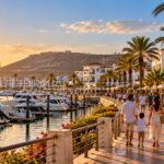 Agadir marina and seafront promenade in the late afternoon